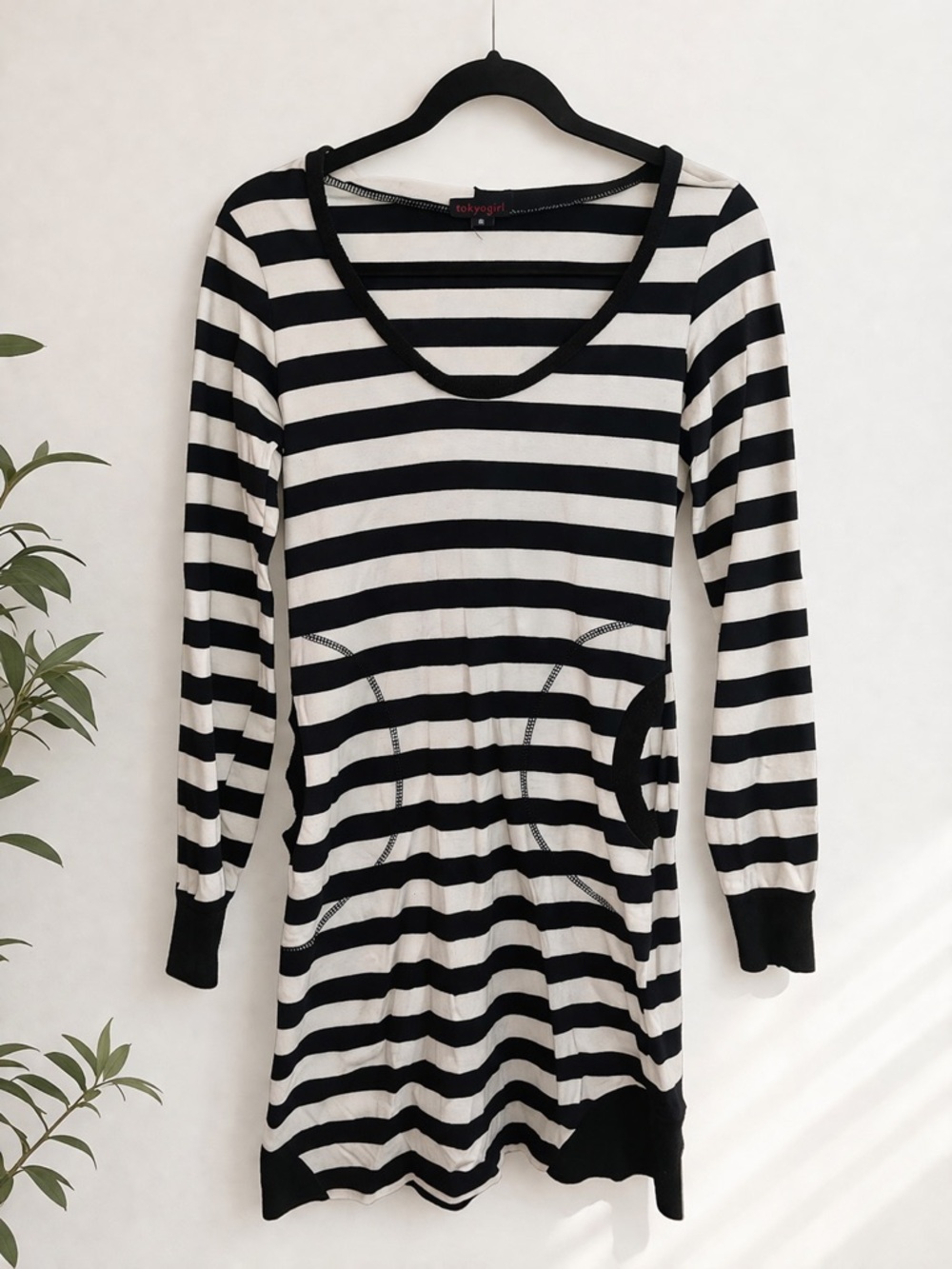 tokyololita Black & White Striped Long Sleeve Dress
